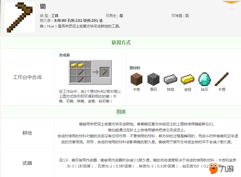 [工具《我的世界中国版》工具-钻石锄数据详解