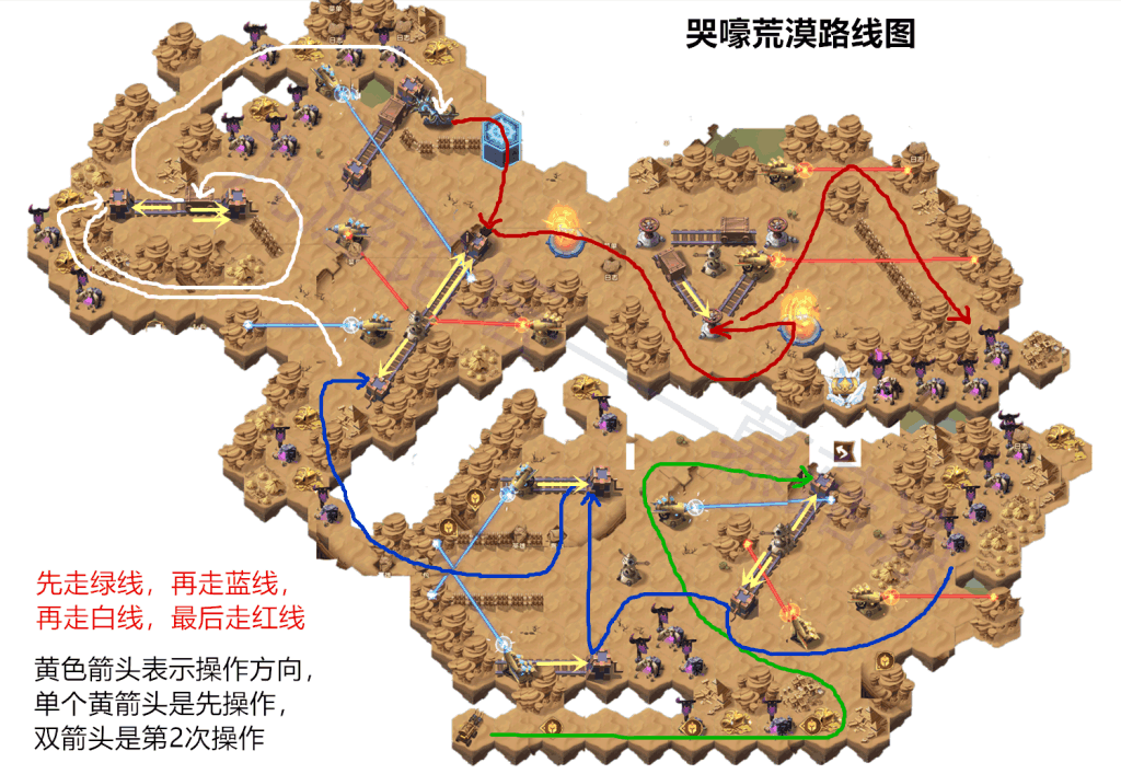 剑与远征新奇境探险哭嚎荒漠路线图攻略