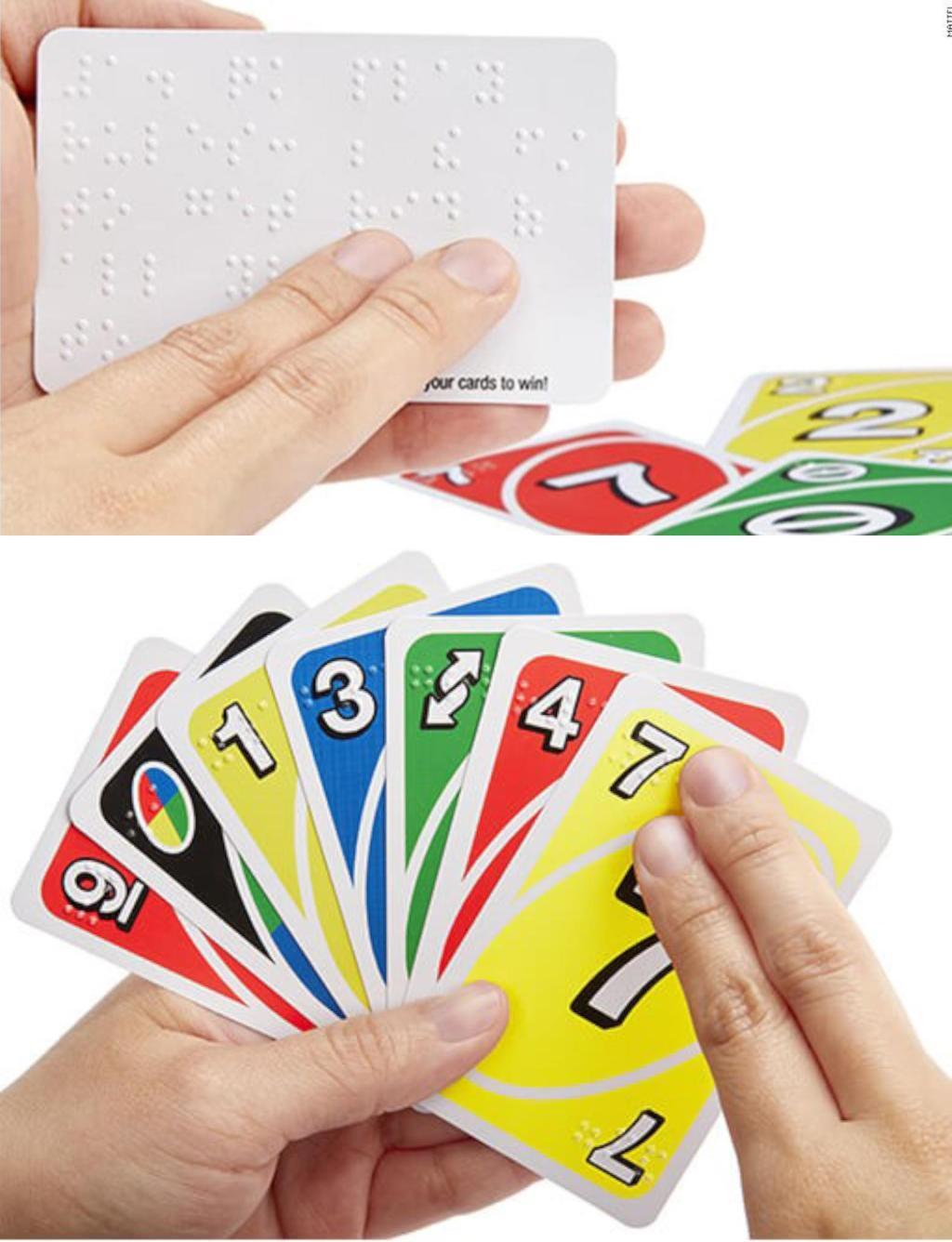 图8：盲文版本的UNO牌，盲人玩家可以通过触摸上面的盲文来了解卡牌信息.jpg.jpg